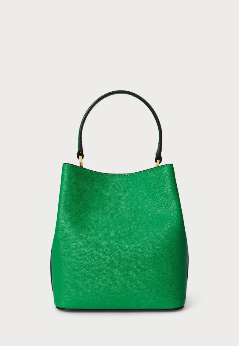 Lauren Ralph Lauren Green Reese Small Silk Bucket Bag
