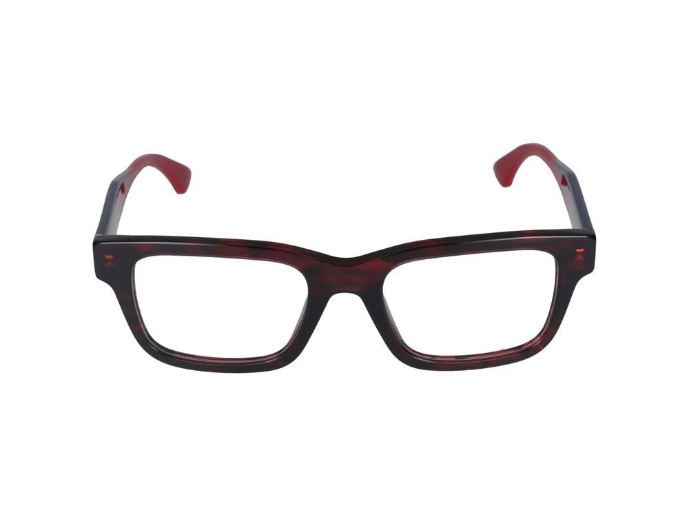 Gucci Havana Translucent Havana Pattern Bold Square Eyeglasses