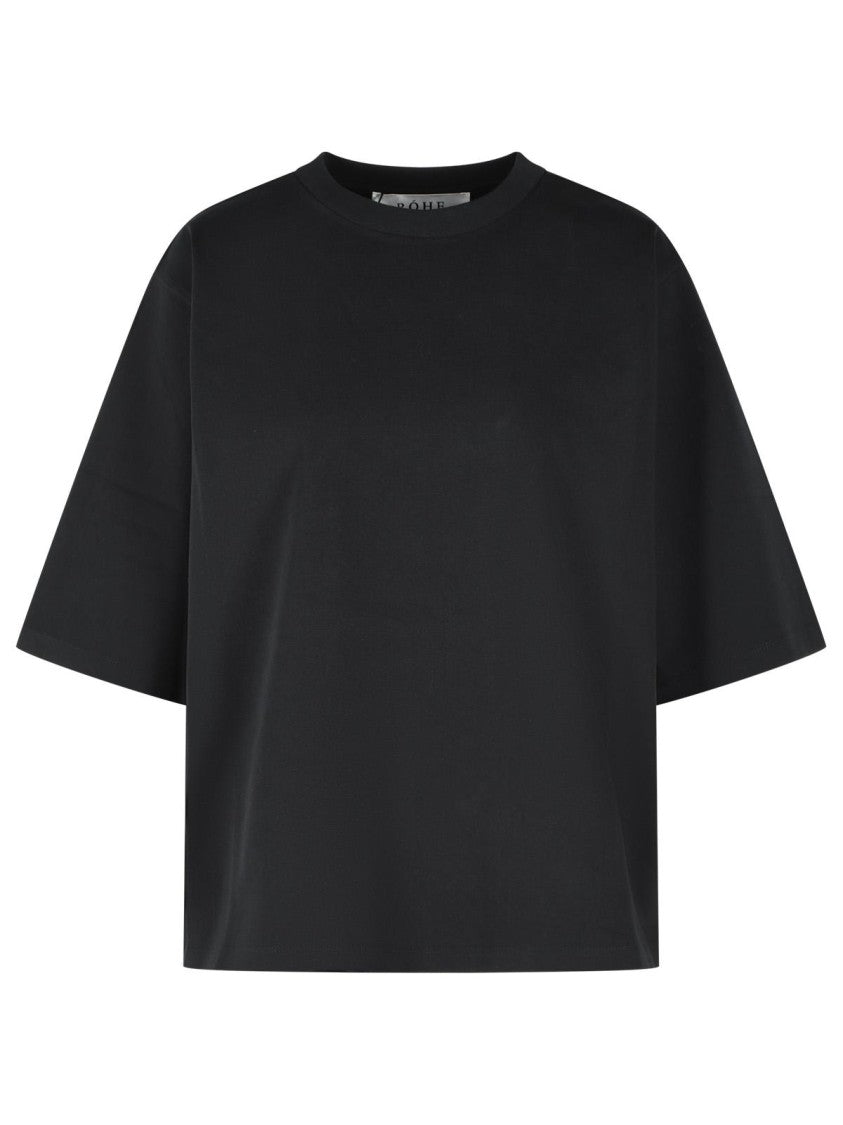 Róhe Black Cotton T-Shirt