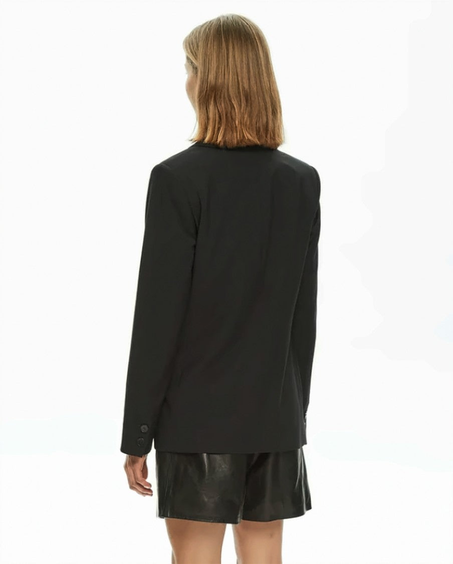 Mlo Viscose-Blend Stretch Button-Front Tailored Jacket