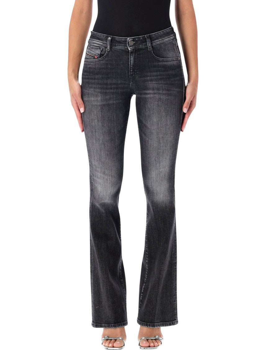 Diesel Bootcut Black Denim Jeans With Clean Finish And Contoured Waist