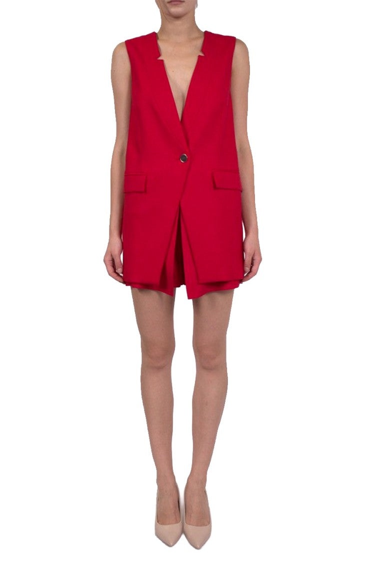 Simona Corsellini Red Crepe Mini Dress