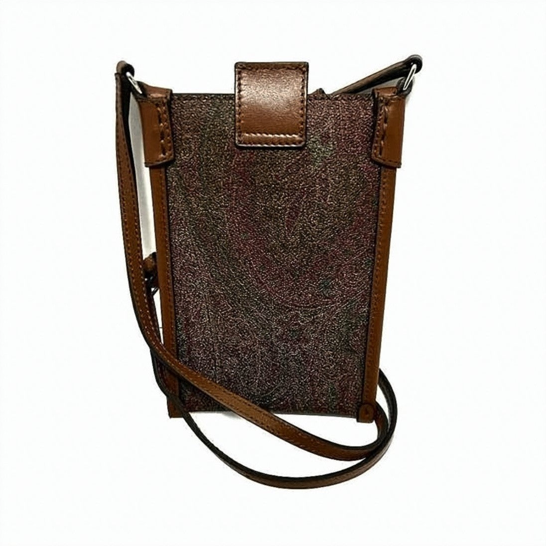 Etro Rectangular Paisley Crossbody Bag With Leather Trim