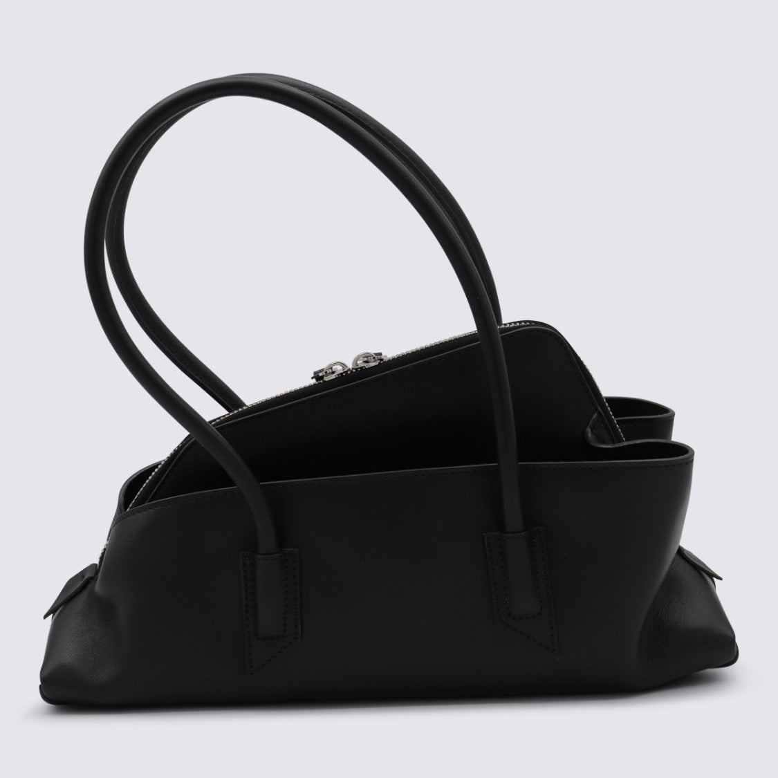 The Attico Black Handbag With Structured Inner Compartment And Rounded Handles