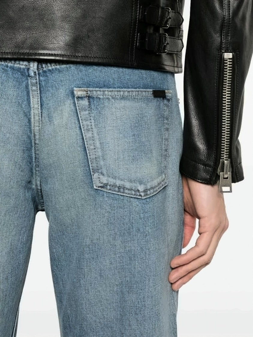 Saint Laurent Straight Leg Jeans With Classic Five-Pocket Design