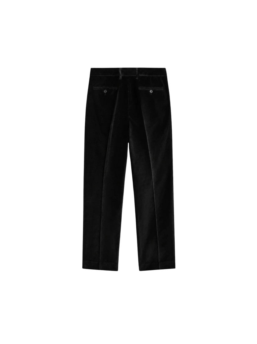 Pence Alain Black Velvet Chino Pants