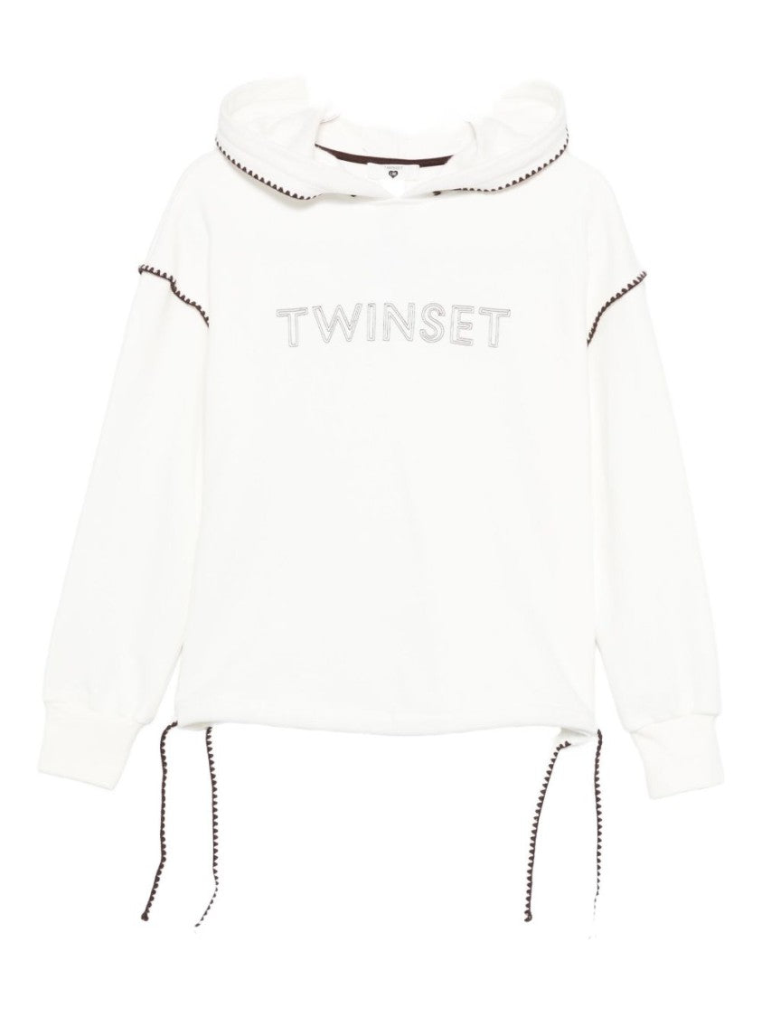 Twinset U&B White Casual Hoodie And Sweatpants Set