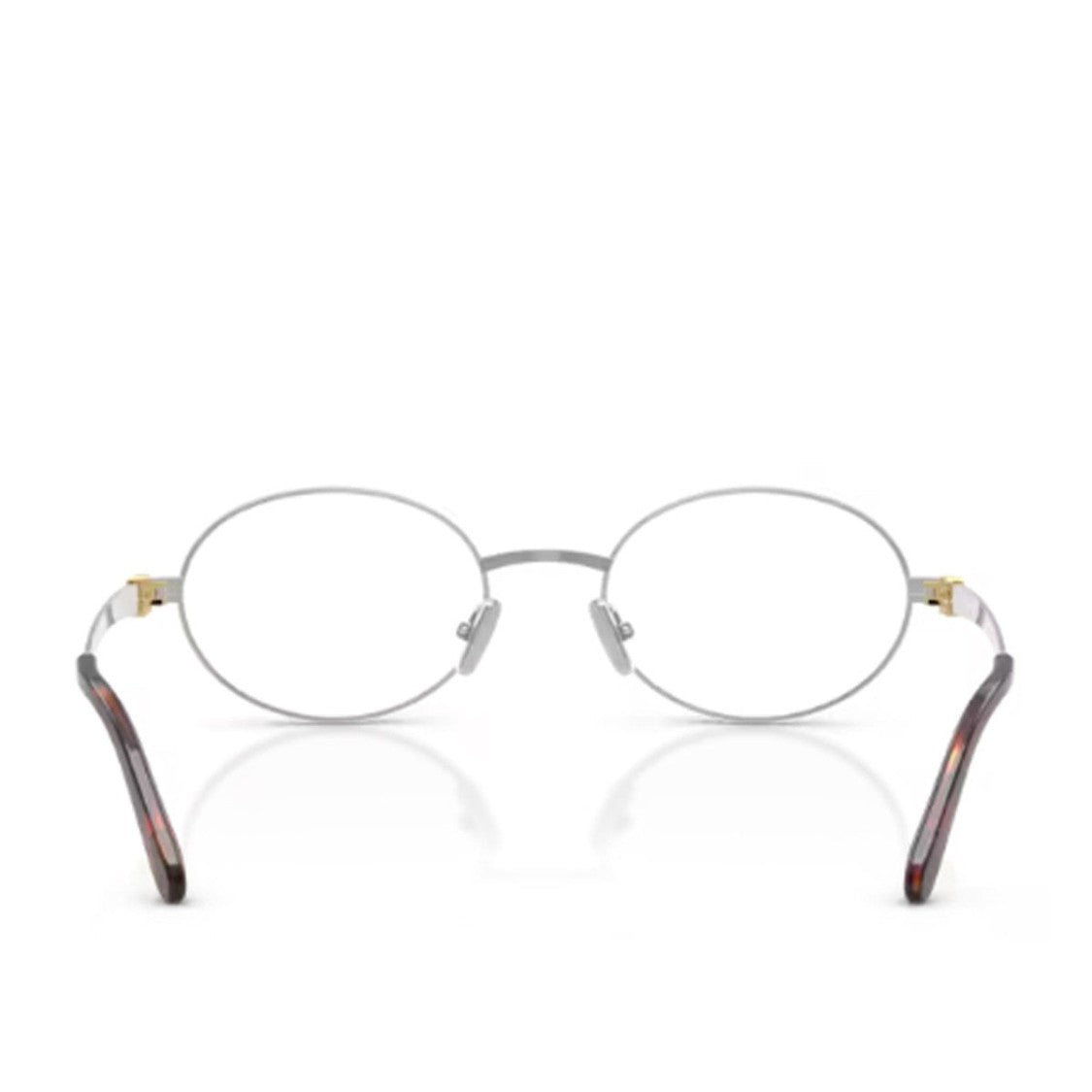 Miu Miu Silver Metal Minimalist Oval Sunglasses