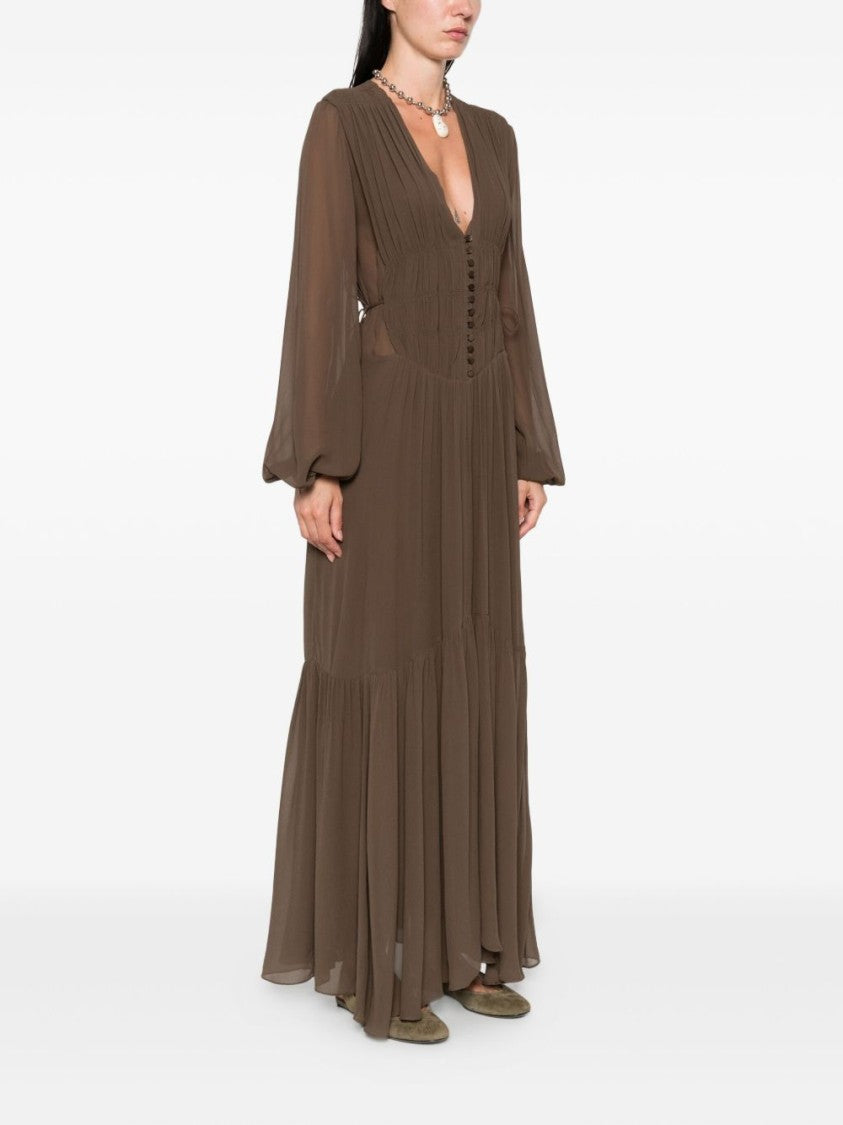 Isabel Marant Étoile Flowing Maxi Dress With Deep V-Neckline
