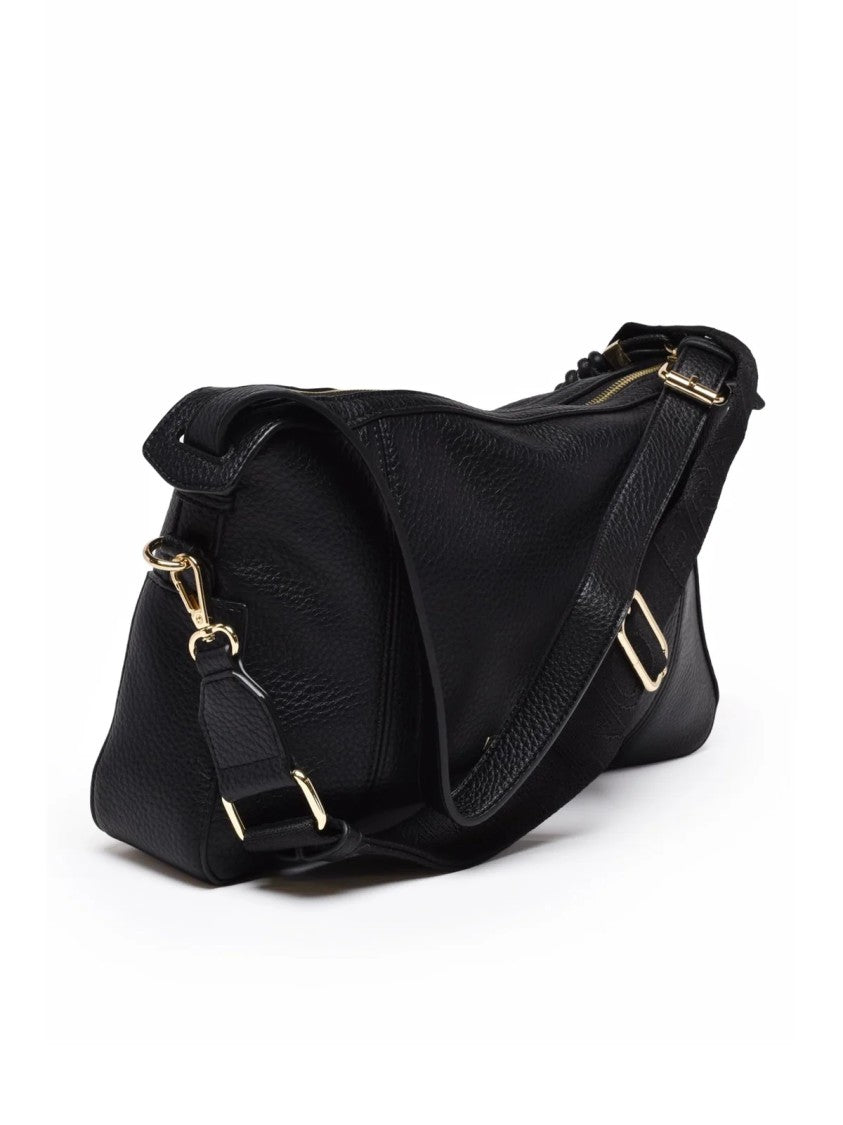 Ermanno Firenze Black Polyurethane Violeta Shoulder Bag