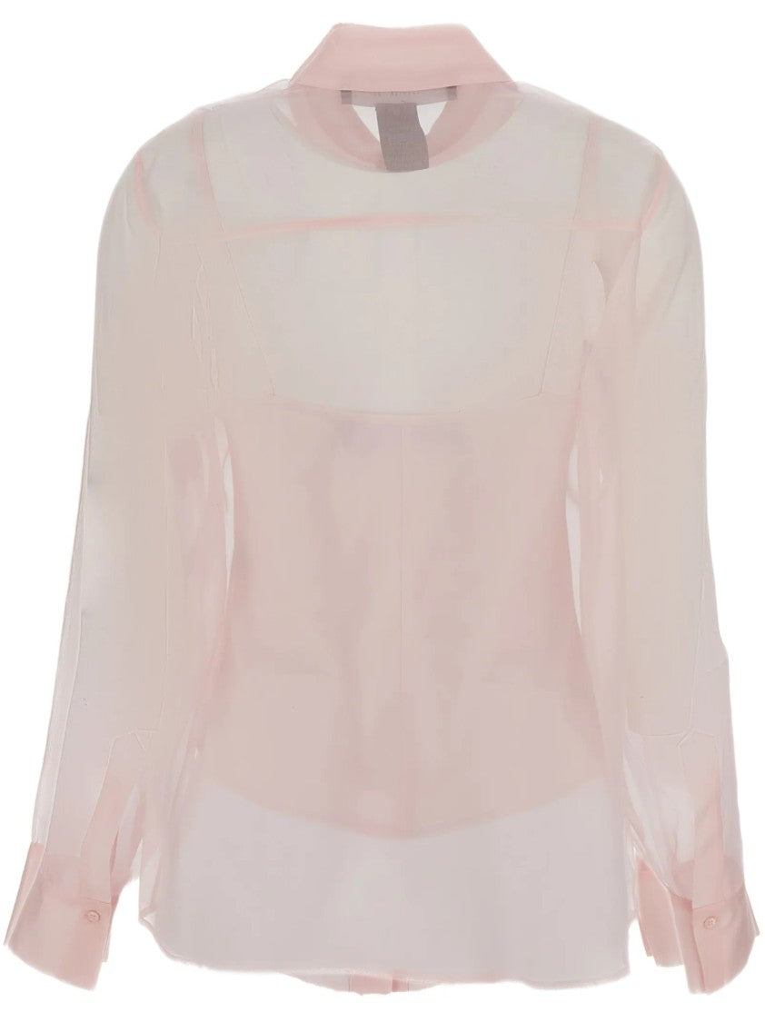 Federica Tosi Sheer Organza Silk Shirt With Button-Down Design