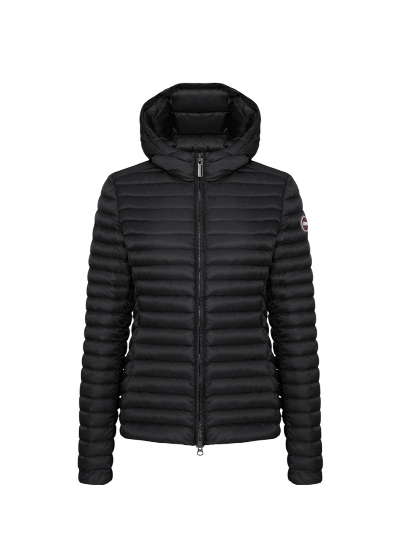 Colmar Black Fitted Horizontal Quilted Down Jacket
