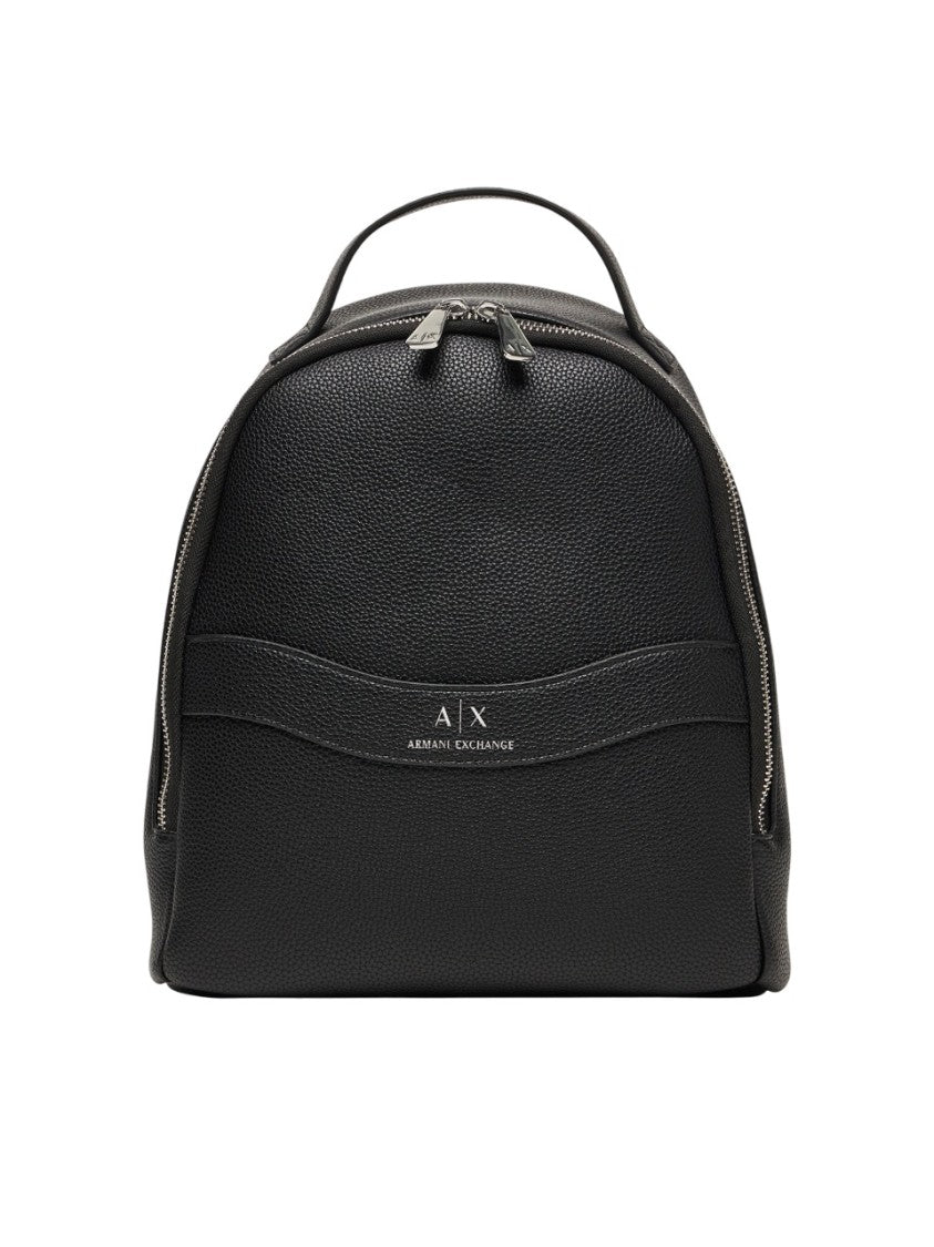 Armani Exchange Textured Black Polyester Backpack