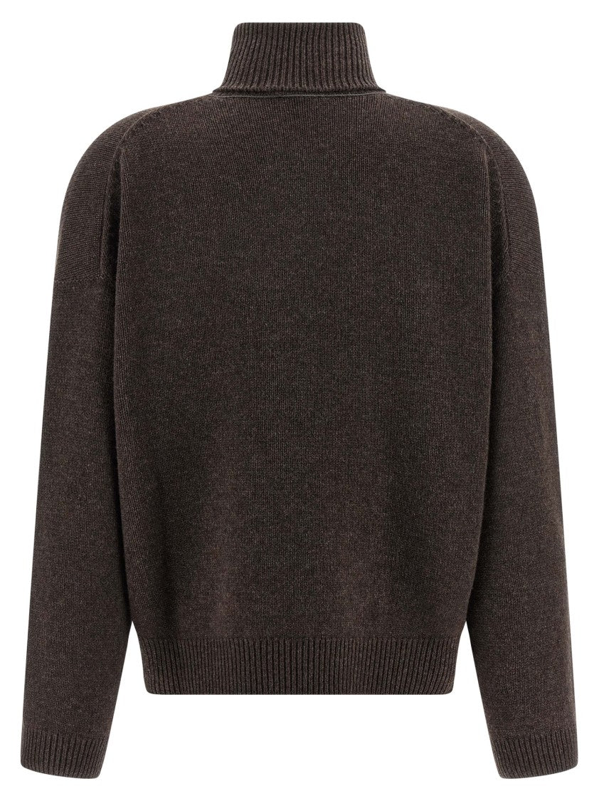 Brunello Cucinelli Cashmere High Neck Sweater With Monile Detail