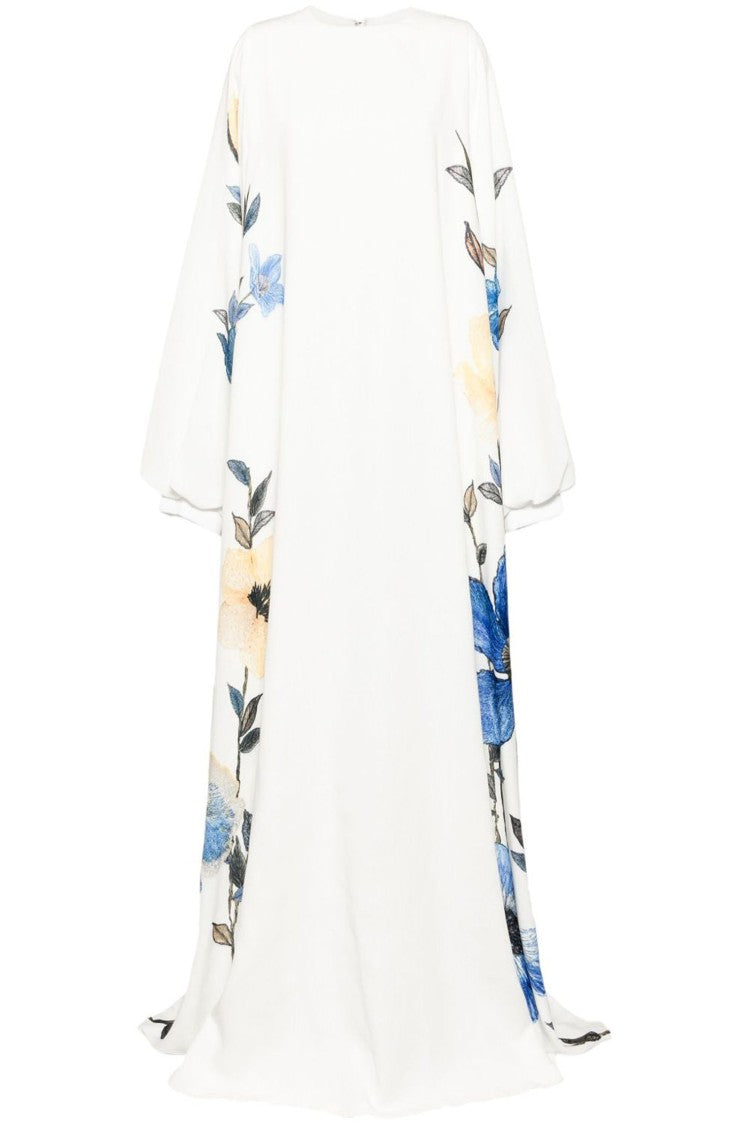 Saiid Kobeisy Floral Printed Linen Kaftan