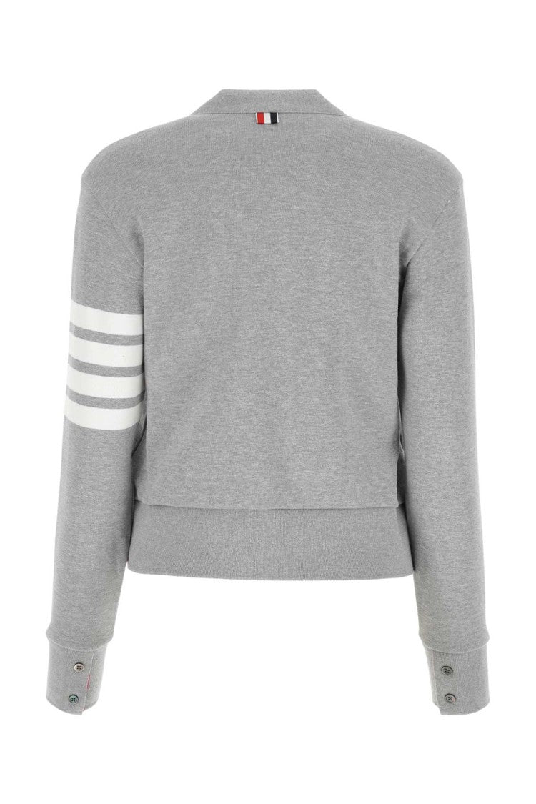 Thom Browne Melange Grey Cotton Cardigan
