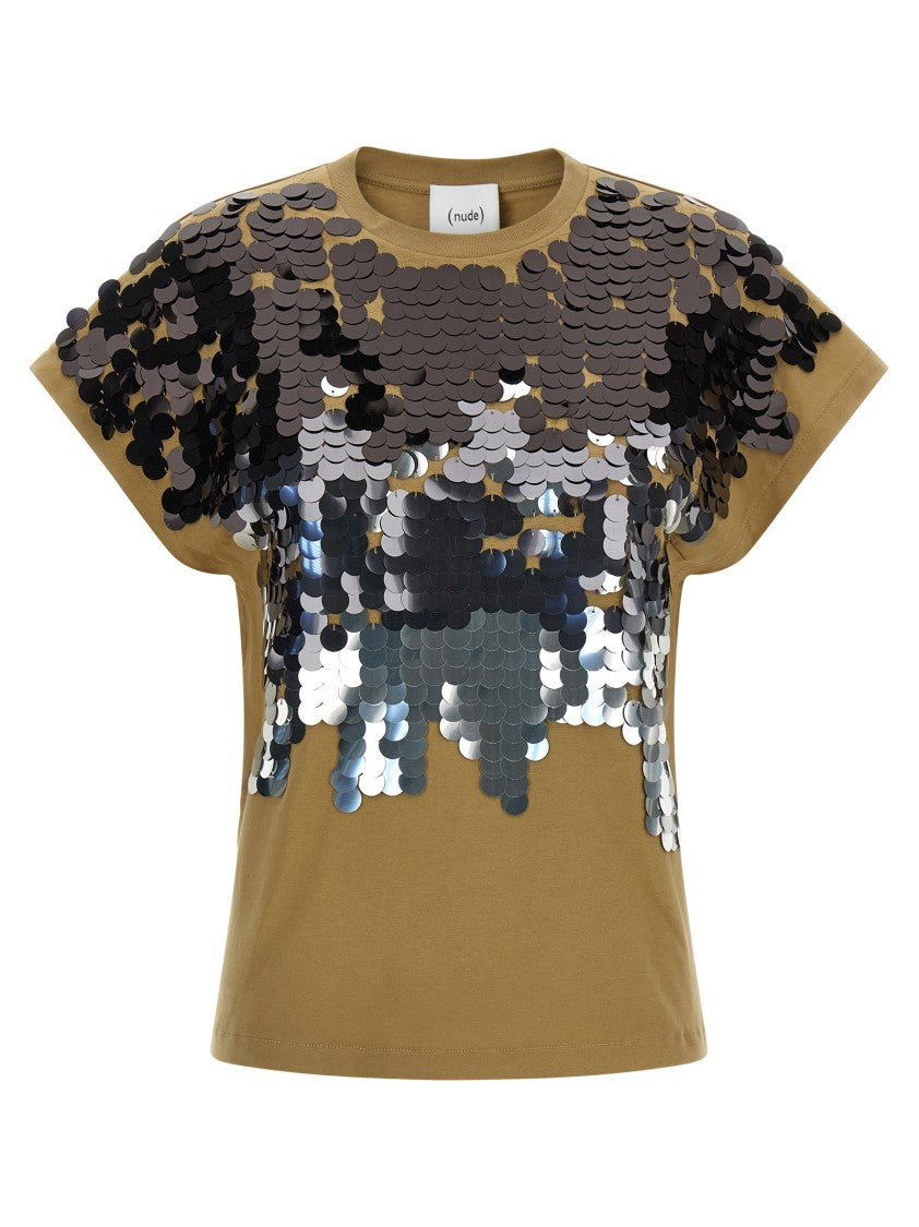 Nude Sequin T-Shirt