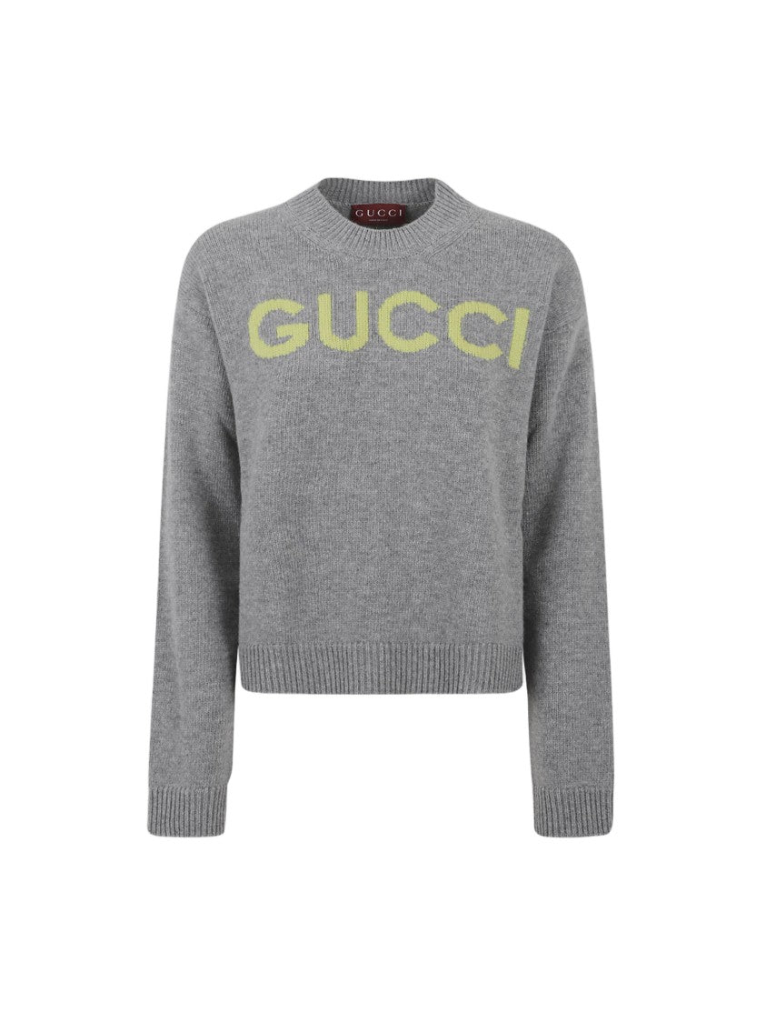 Gucci Wool Knit Sweater With Contrasting Logo