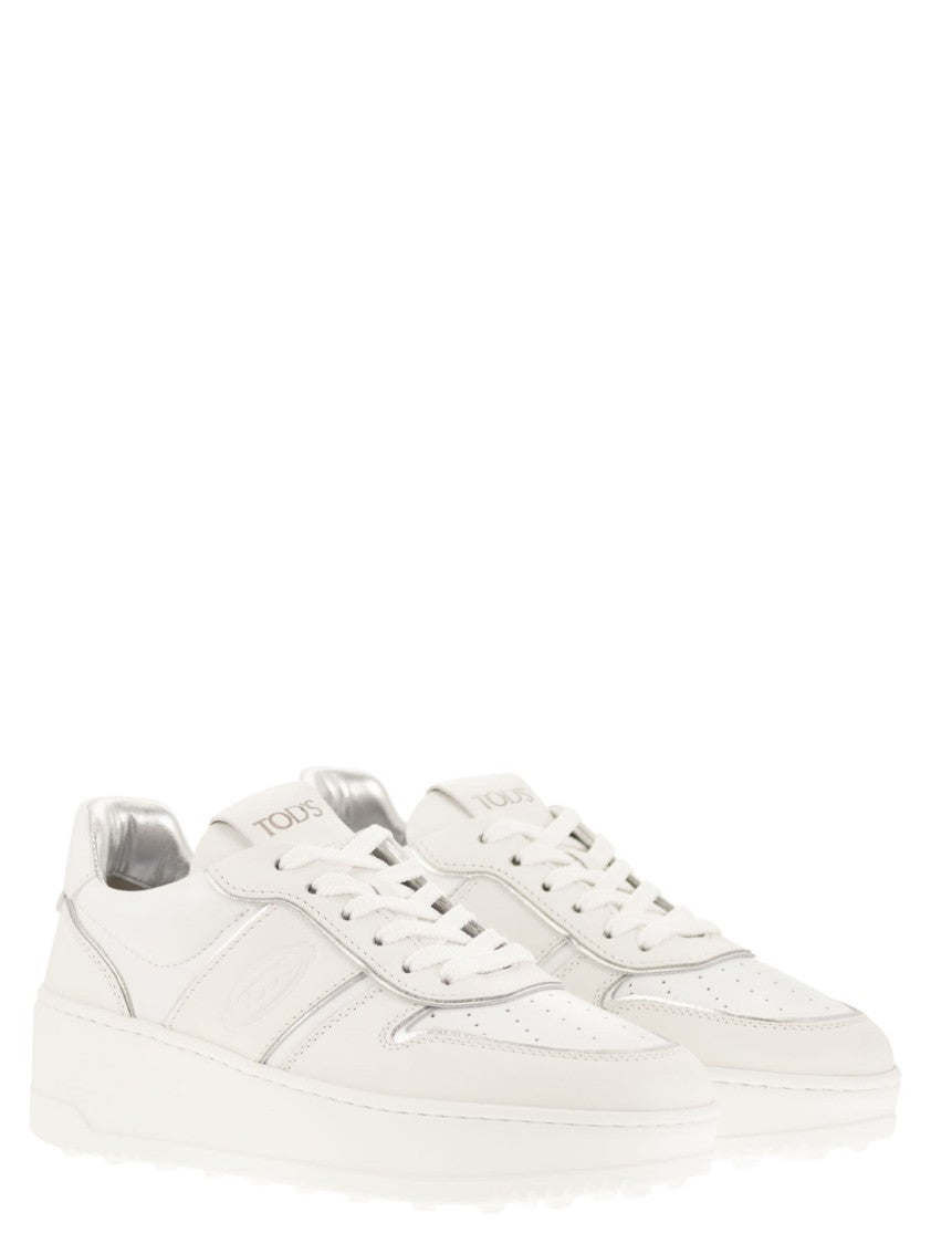 Tod's Soft Leather Platform Sneakers With Embossed Logo
