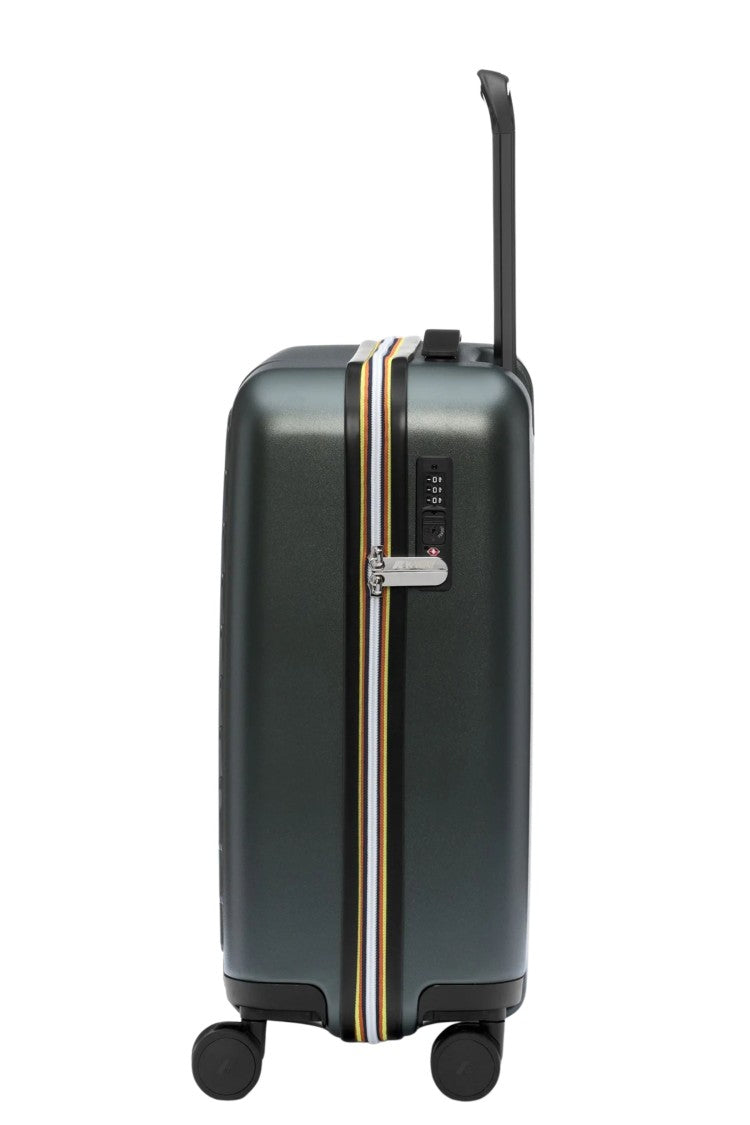 K-Way Green Eudoxie Logo Monogram Embossed Polycarbonate Trolley