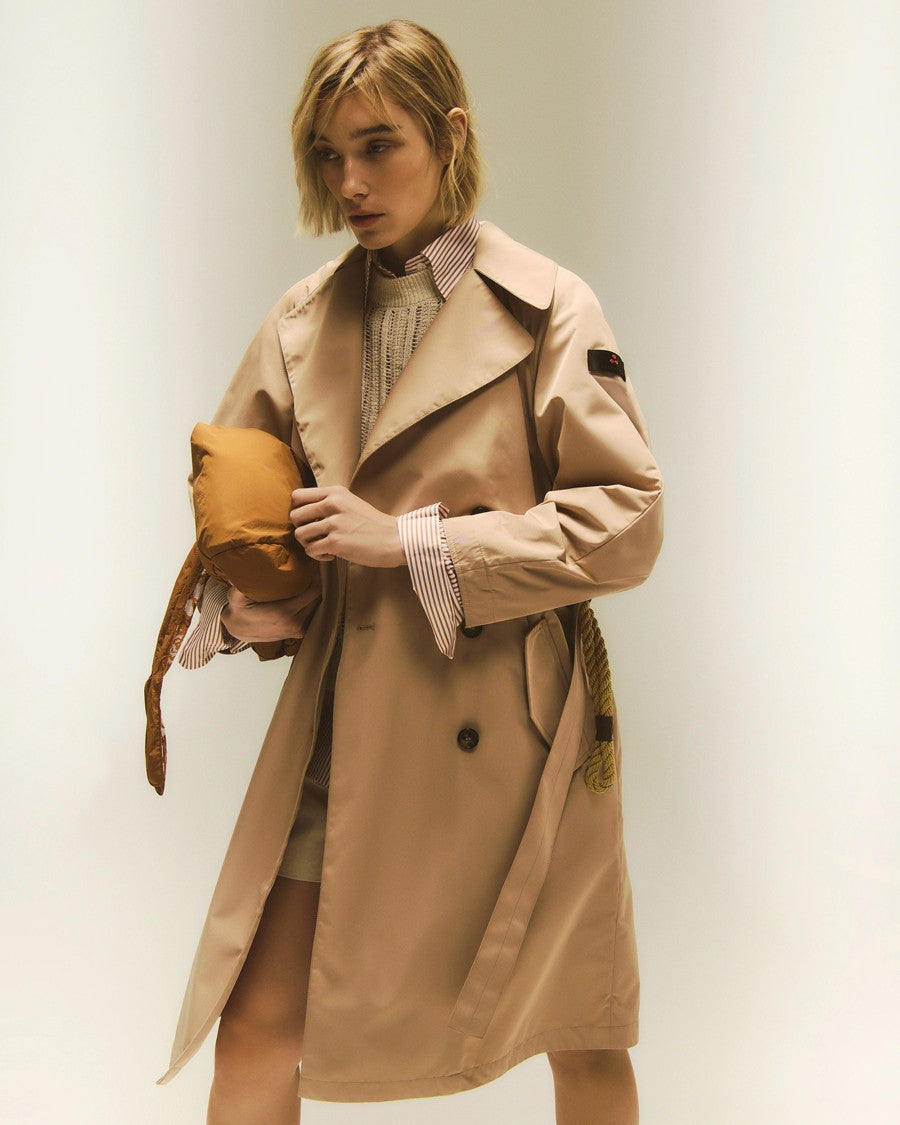 Peuterey Beige Taffeta Trench Coat