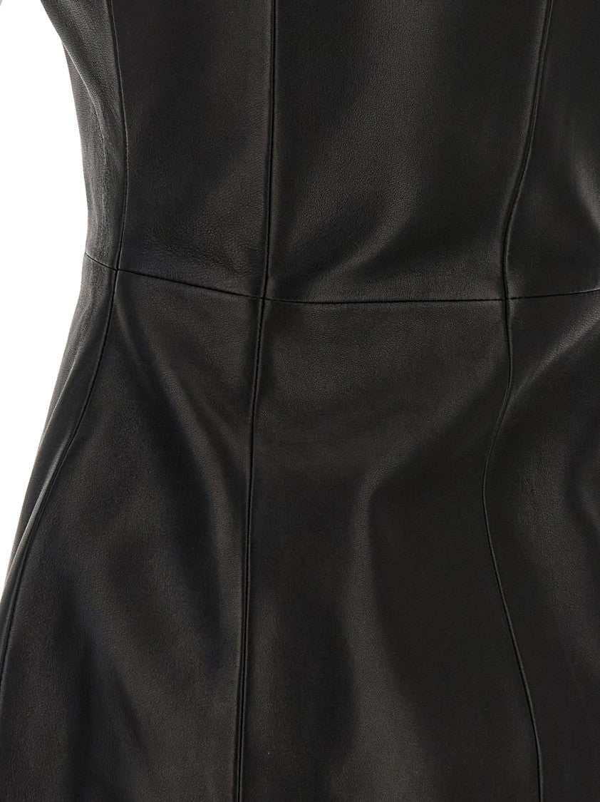 Balmain Maxi Zip Leather Dress
