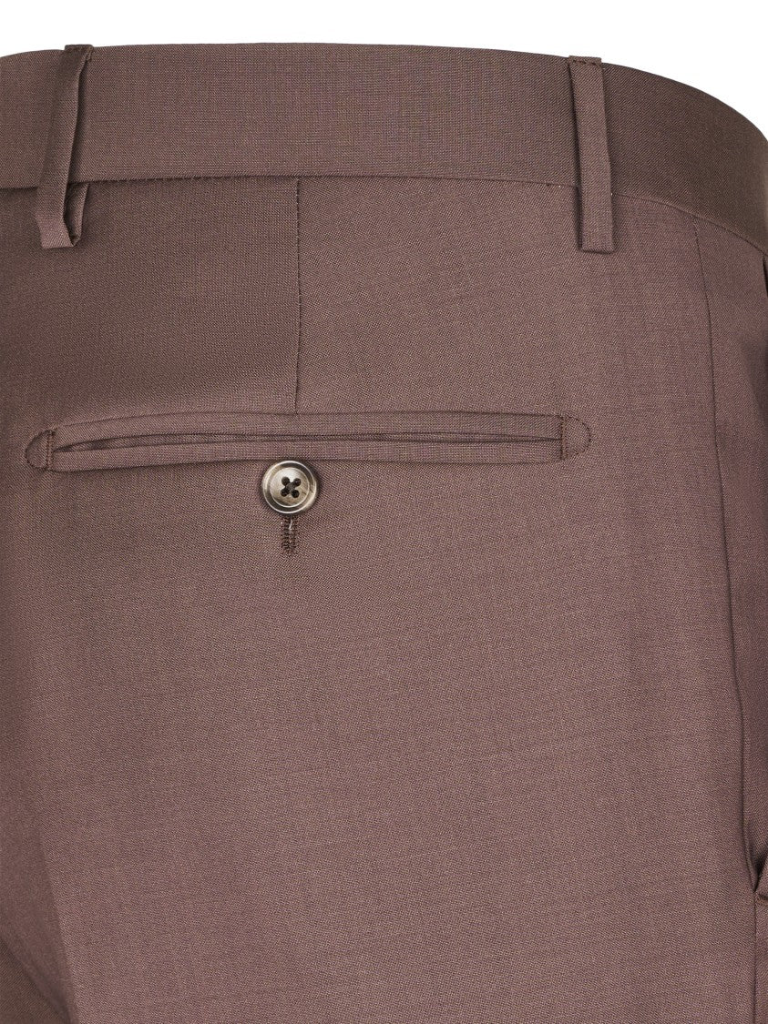 Tagliatore Brown Tailored Two-Button Jacket With Matching Trousers
