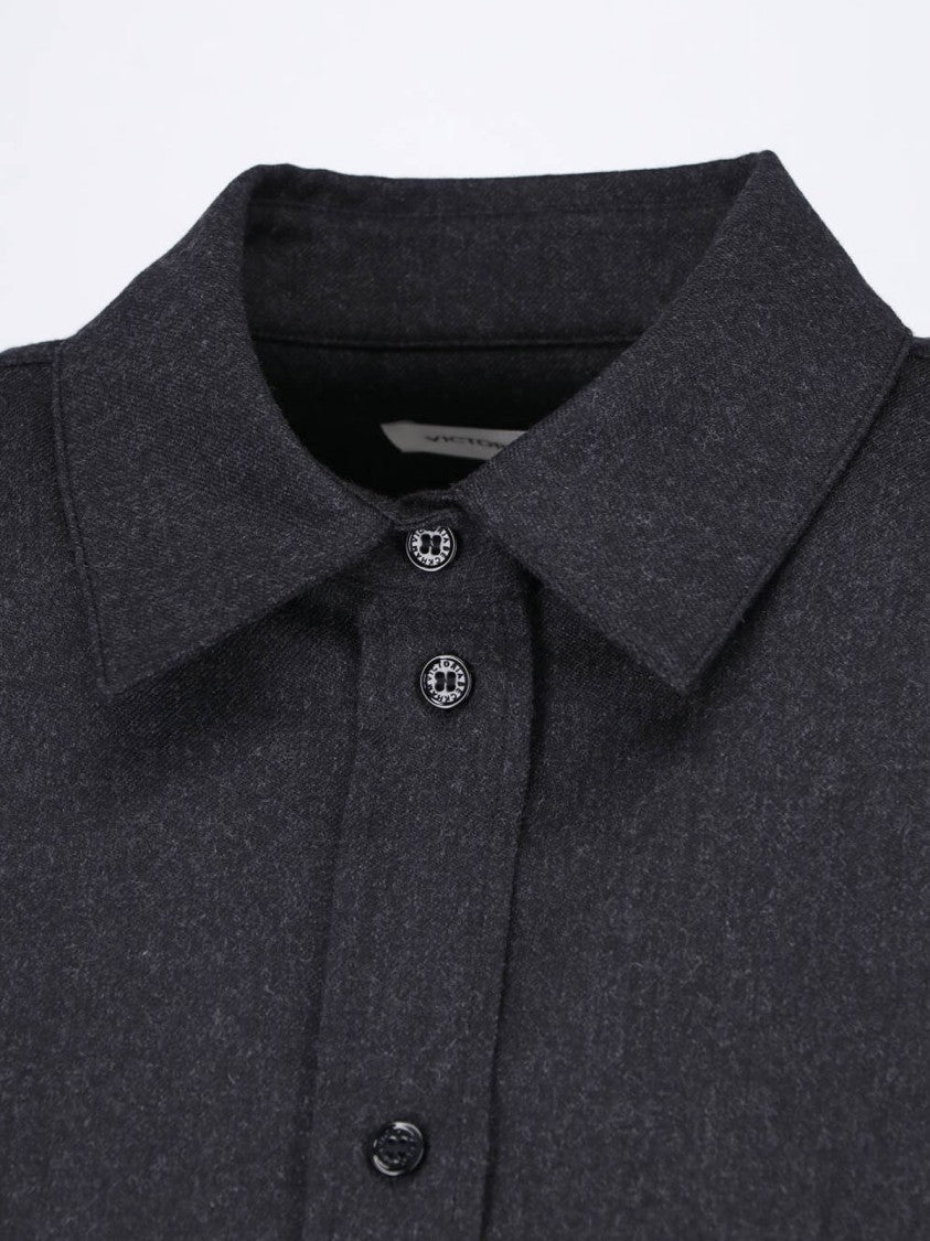 Victoria Beckham Classic Button-Down Shirt With Embroidered Initials
