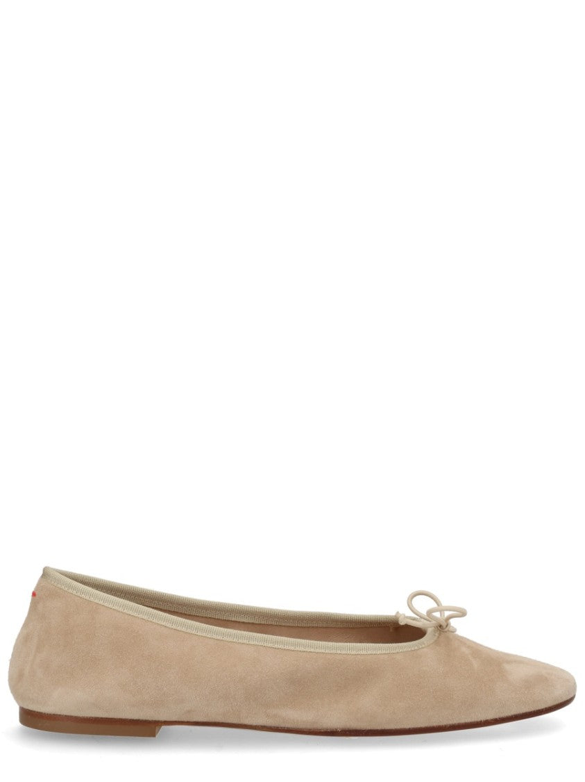 Aeydē Light Beige Dolphin Suede Flats