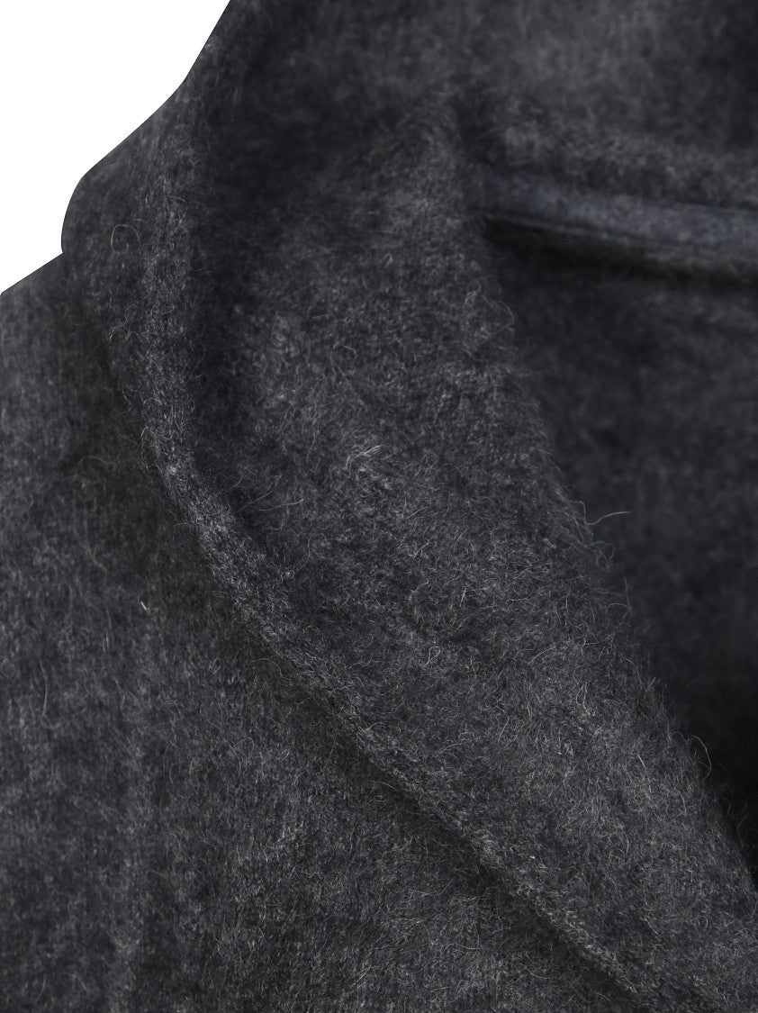 Ctplage Open-Front Grey Cardigan With Hood