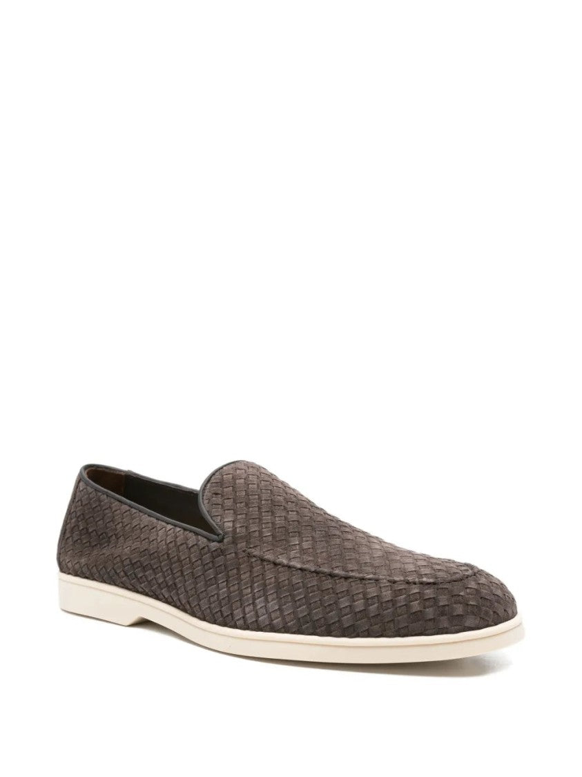 Doucal's Woven Suede Loafers