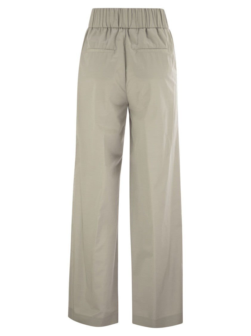 Peserico Trousers In Lightweight Technical Cotton Canvas