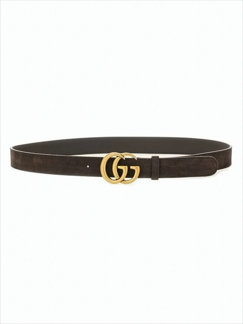 Gucci Slim Dark Brown Suede Leather Belt
