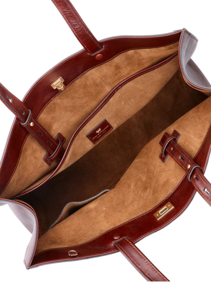 Anya Hindmarch Brown Mortimer Patchwork Suede Tote Bag