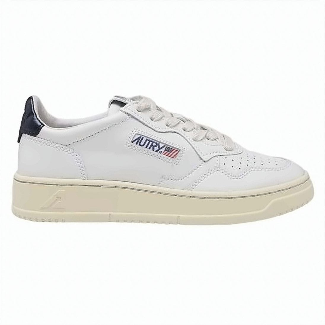 Autry Lace-Up Low-Top Sneakers With Perforated Toe Box And Contrasting Heel Tab