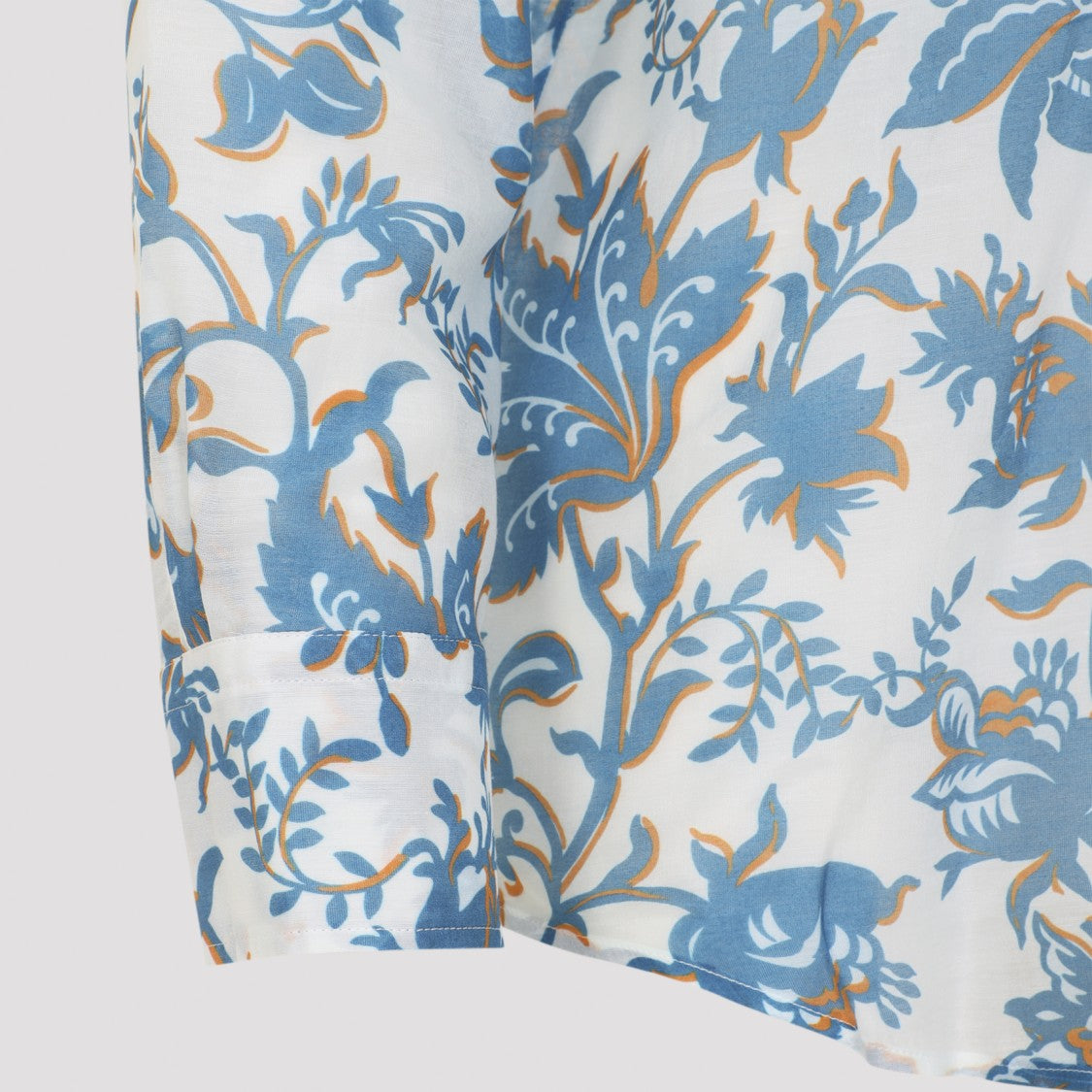 Etro Intricate Floral Pattern Cotton-Silk Blend Shirt