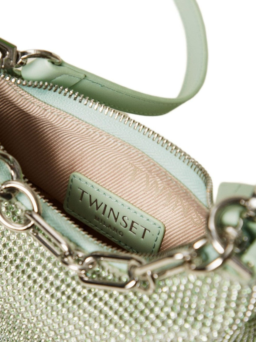 Twin-Set Aqua Chain Tassel Shoulder Bag