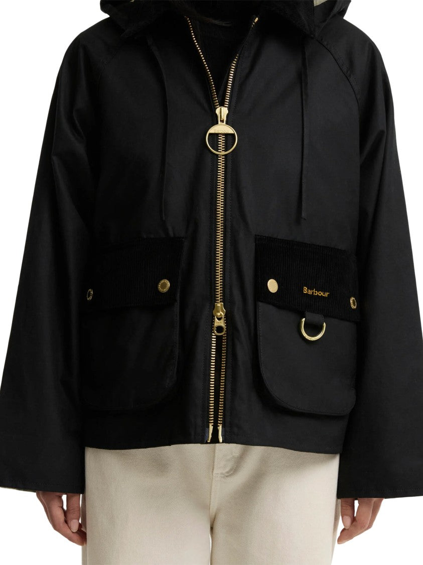 Barbour Carville Wax Jacket Cropped Waxed Cotton Jacket