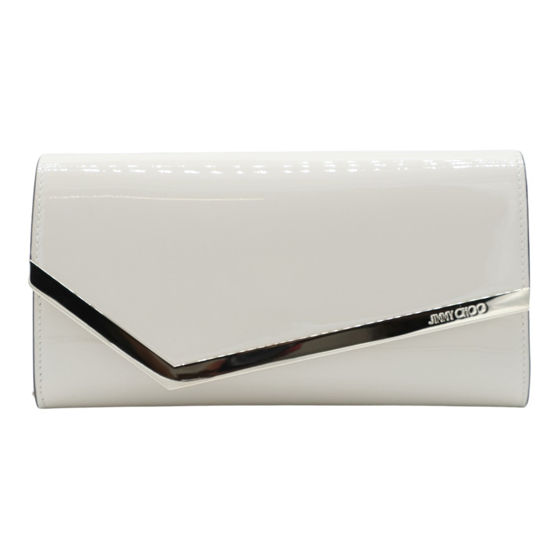 Jimmy Choo Glossy Metallic-Accent Clutch