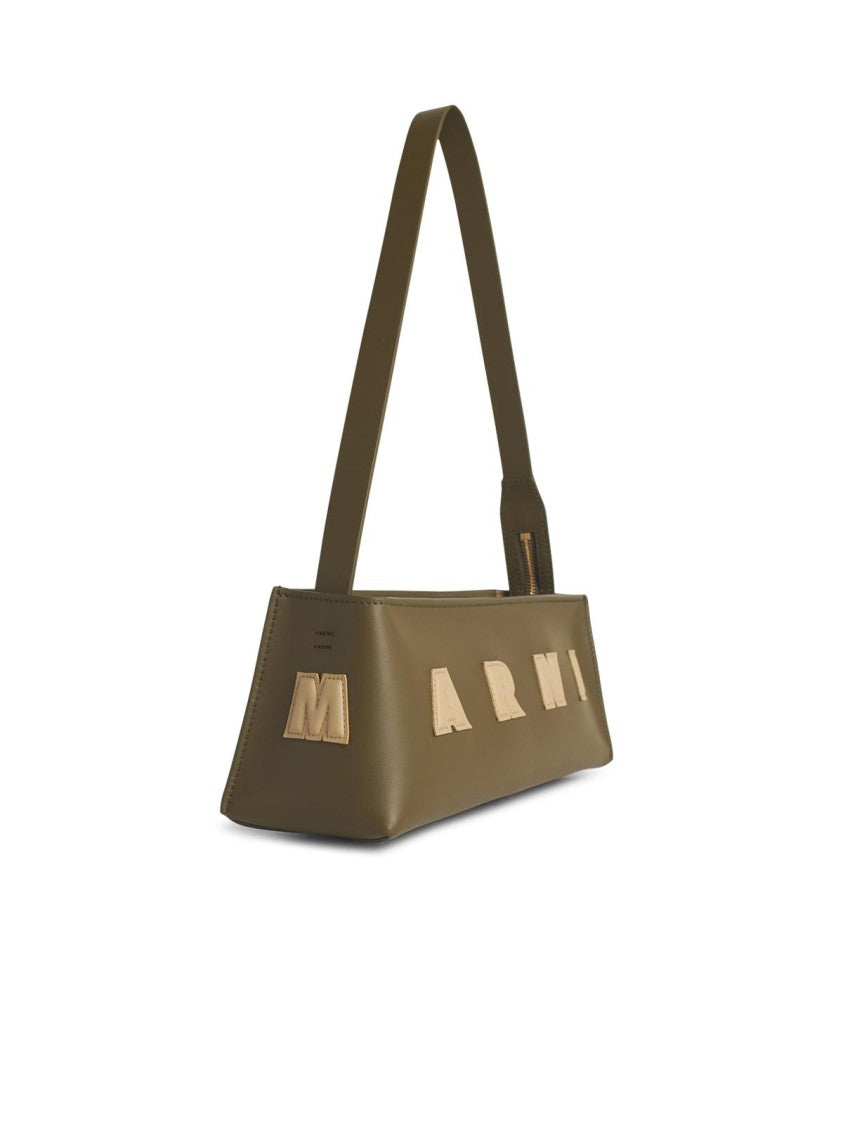 Marni Museo Baguette Bag In Green Leather