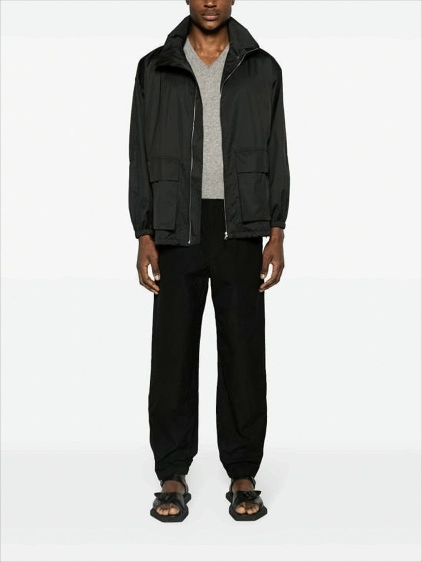 Auralee Relaxed Fit Black Wool Jogger Pants