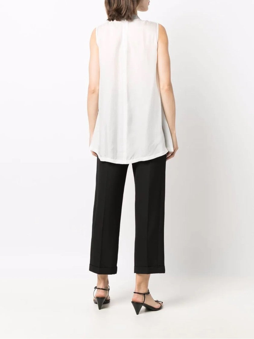 Fabiana Filippi White Silk Top
