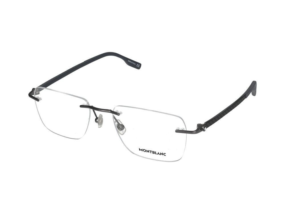 Montblanc Ruthenium Grey Mb0185o Metal Rimless Eyeglasses