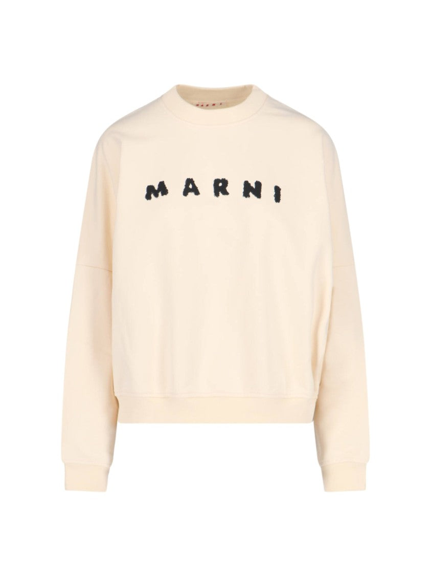 Marni Logo Crewneck Sweatshirt – Ivory