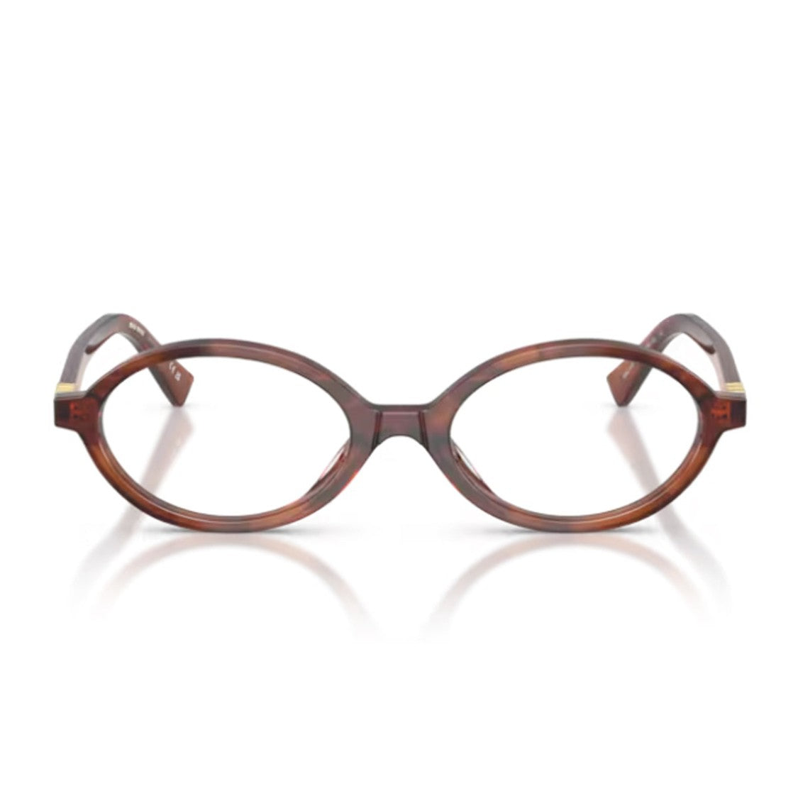 Miu Miu Tobacco 01Xv Miu Regard Oval Acetate Eyeglasses