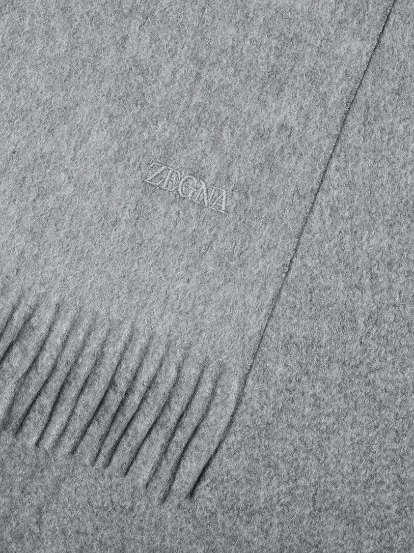 Ermenegildo Zegna Finely Woven Cashmere Scarf With Subtle Fringed Edges