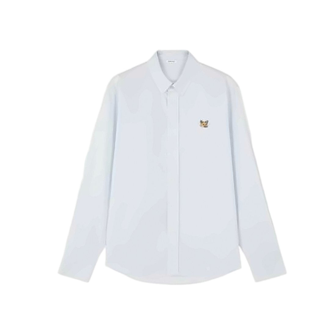 Maison Kitsuné Long-Sleeve White Shirt With Classic Collar And Embroidered Detail
