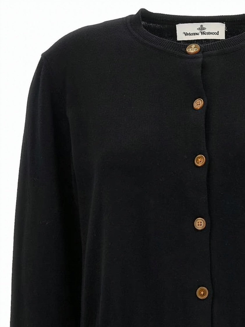 Vivienne Westwood Classic Knit Cardigan With Button-Down Front And Embroidered Emblem