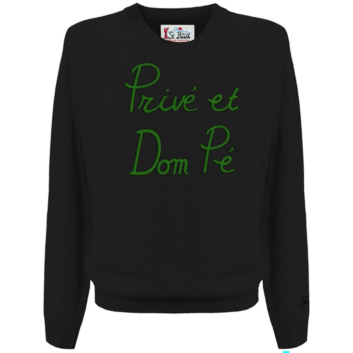 Mc2 Saint Barth Prive Et Dompe 00 Emb Black Crewneck Sweater