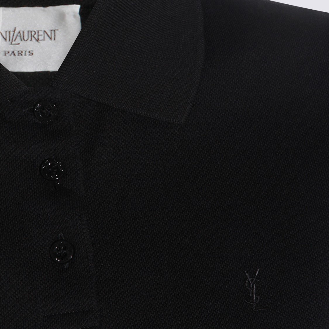Saint Laurent Black Cotton Midi Dress